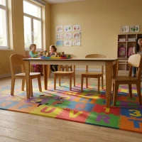 60x120 Anaokulu Ahşap Bazalı Masa