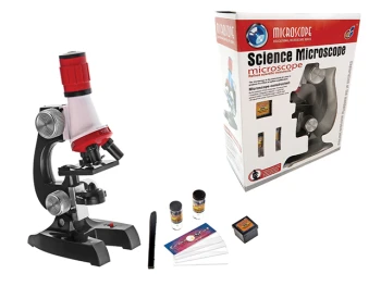 Mikroskop Seti 100x 200x 300x Kırmızı
