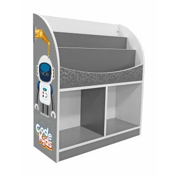 Anaokulu Ahşap Robotik Desenli Kitaplık