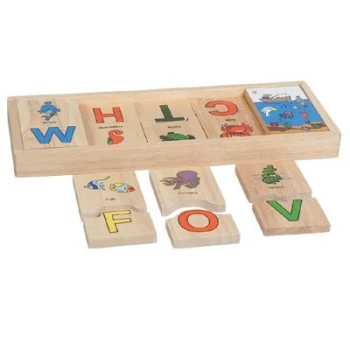 Ahşap Alfabe Eşleştirme Puzzle