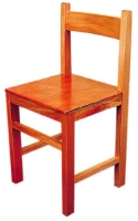 Kırmızı Turuncu Ahşap Sandalye 30x30x32 cm