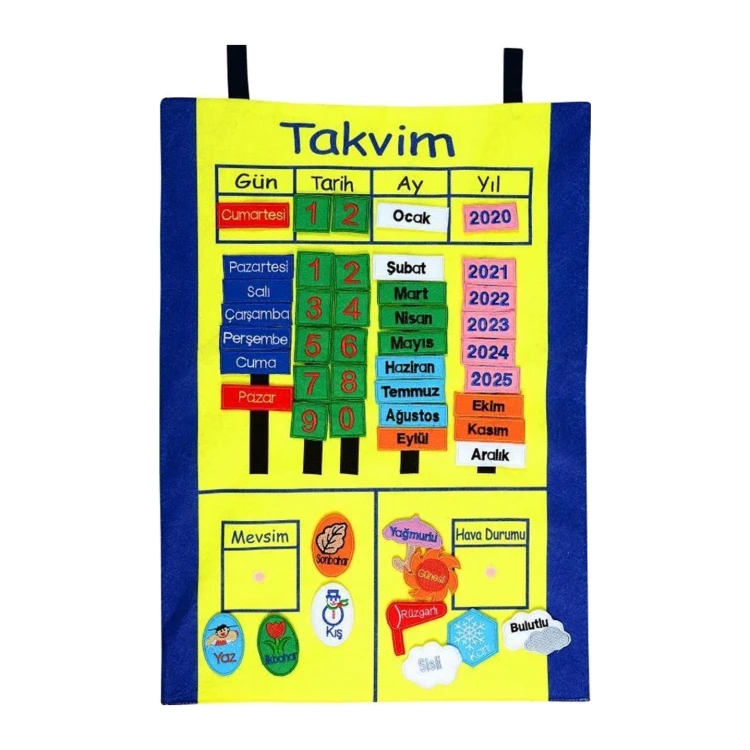 Cırtlı Kumaş Takvim Pano