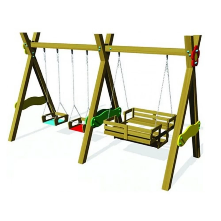 Ahşap İkili Salıncak Ve Gondol