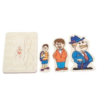 Yaşam Evreleri Ahşap Katmanlı Dede Puzzle