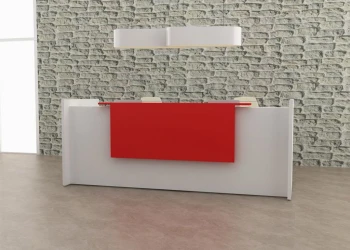Kırmızı Beyaz Danışma Bankosu 220x65x110 cm