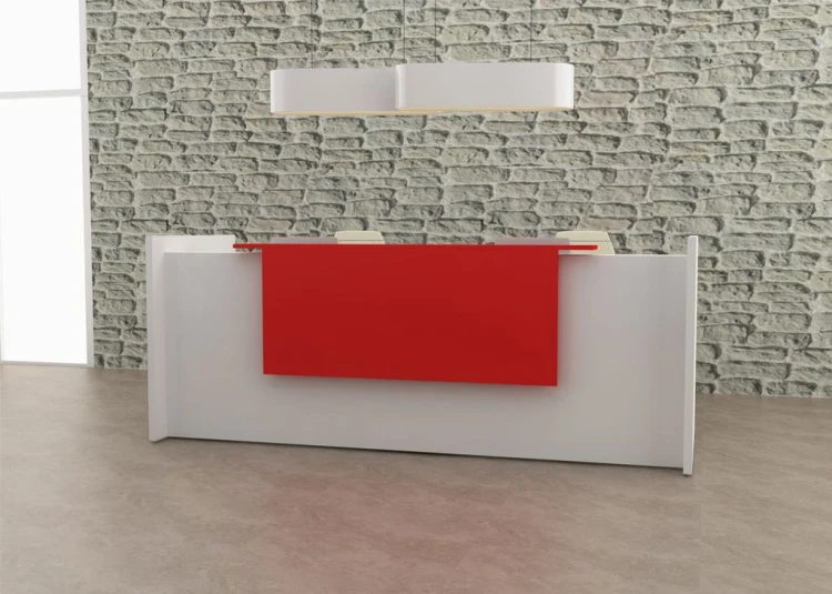 Kırmızı Beyaz Danışma Bankosu 220x65x110 cm