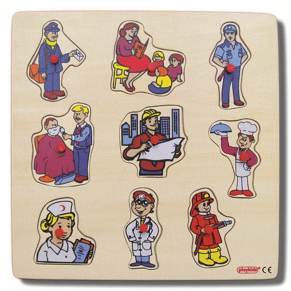 Tokmaklı Ahşap Meslekler Puzzle 30x30 cm