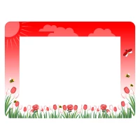 Anaokulu Lale ve Gül Desenli Yazı Tahtası