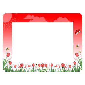 Anaokulu Lale ve Gül Desenli Yazı Tahtası