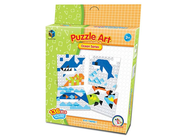 Renkli Küp Puzzle Balıklar 136 Parça