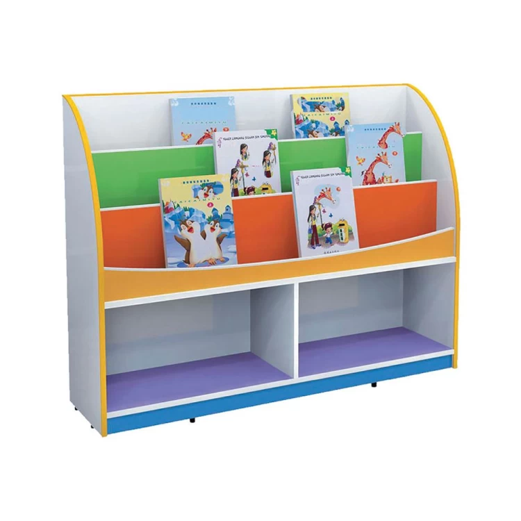 Anaokulu Ahşap Renkli Kitaplık