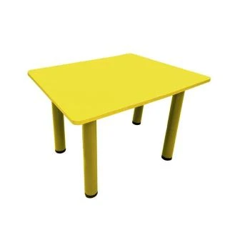 Ahşap 60x60 Sarı Kare Masa Metal Ayaklı