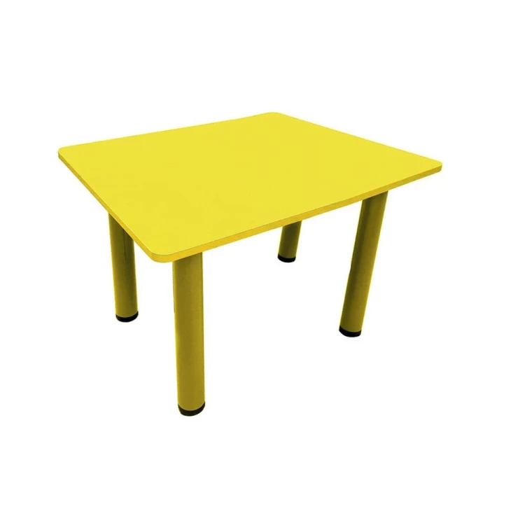 Ahşap 60x60 Sarı Kare Masa Metal Ayaklı