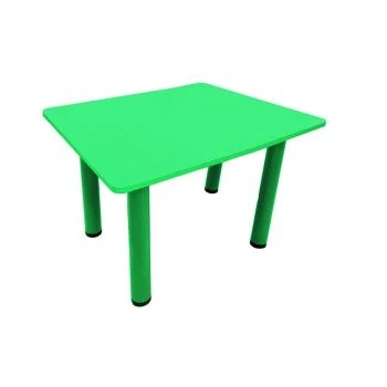 Ahşap 60x60 Yeşil Kare Masa Metal Ayaklı