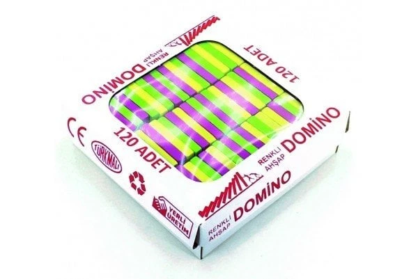 Ahşap Renkli Domino Taşı 120 Adet