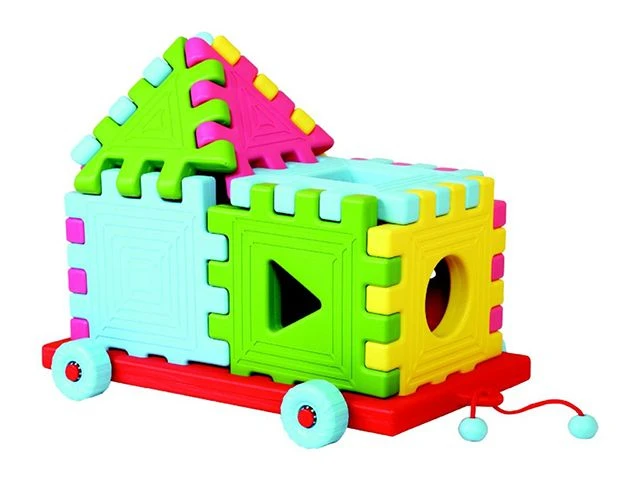 Tekerlekli Plastik Araba Puzzle 12 Parça
