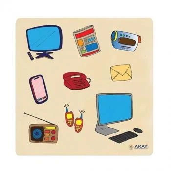 30x30 Ahşap İletişim Araçları Puzzle