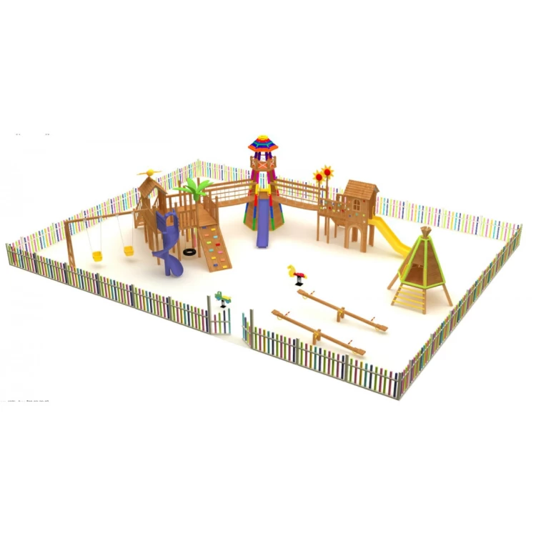 Ahşap Aktiviteli Oyun Parkı
