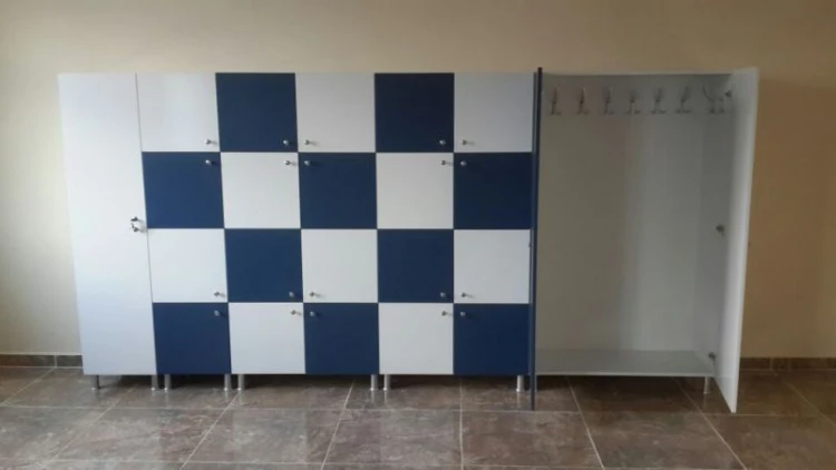 Lacivert Beyaz 20 Kişilik Sınıf Dolabı 320x40x170 cm
