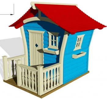 Verandalı Ahşap Oyun Evi 200x130 cm