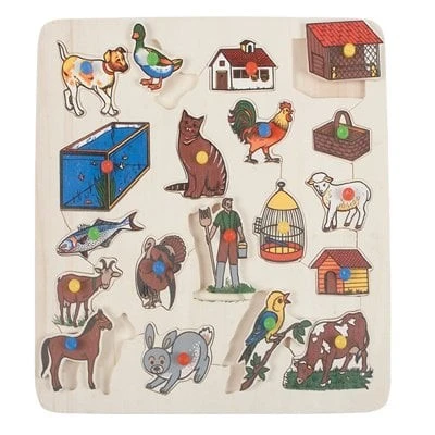 Ahşap Hayvanlar ve Barınakları Puzzle
