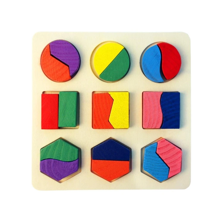 Geometrik Şekiller Parça Bütün Yapbozu 25x25 cm