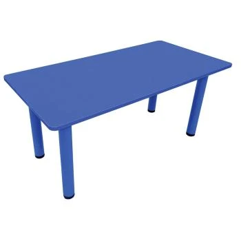 Ahşap 60x120 Mavi Masa Metal Ayaklı