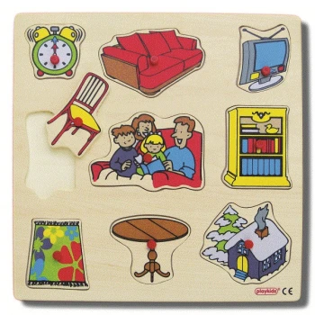 Ahşap Ev Eşyaları Yapbozu 9 Parça 30x30 cm