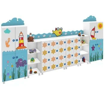 Okyanus Figürlü Dolap Seti