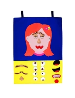 Anaokulu Cırtlı Kumaş Yüz İfadesi Kız Pano