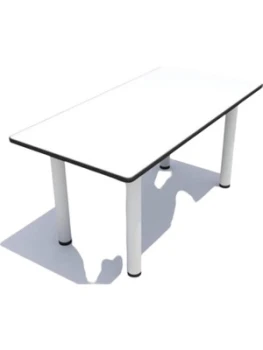 Beyaz Tablalı Metal Ayaklı Masa 60x120 cm