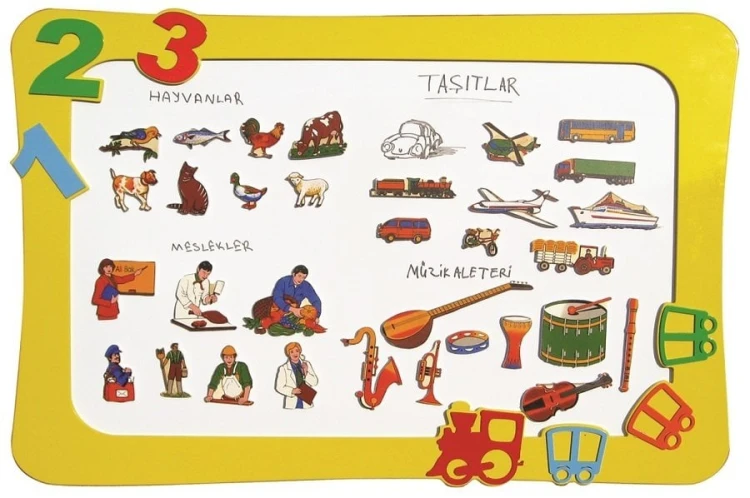 Mıknatıslı Kavramlar Panosu 257 Parça 105x65 cm