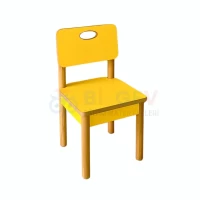 Sarı Ahşap Anaokulu Sandalye