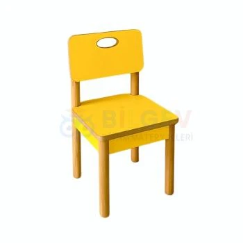 Sarı Ahşap Anaokulu Sandalye