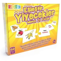 Edukido Eğitici Oyuncak Eşleştir Mukavva Puzzle Yiyecekler