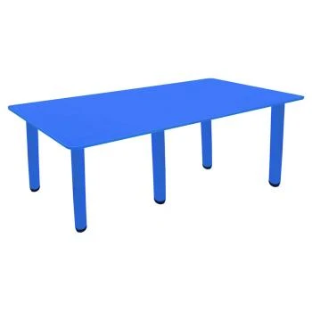 Ahşap 70x140 Mavi Yemek Masası Metal Ayaklı