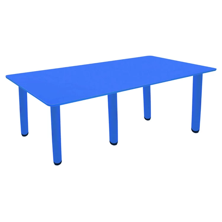 Ahşap 70x140 Mavi Yemek Masası Metal Ayaklı