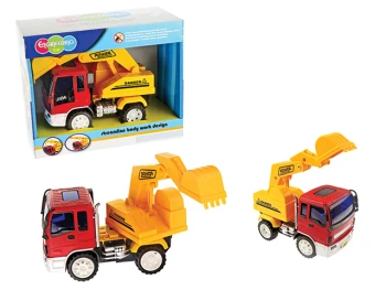 Kırmızı Kabinli Kepçeli Kamyon 21 cm