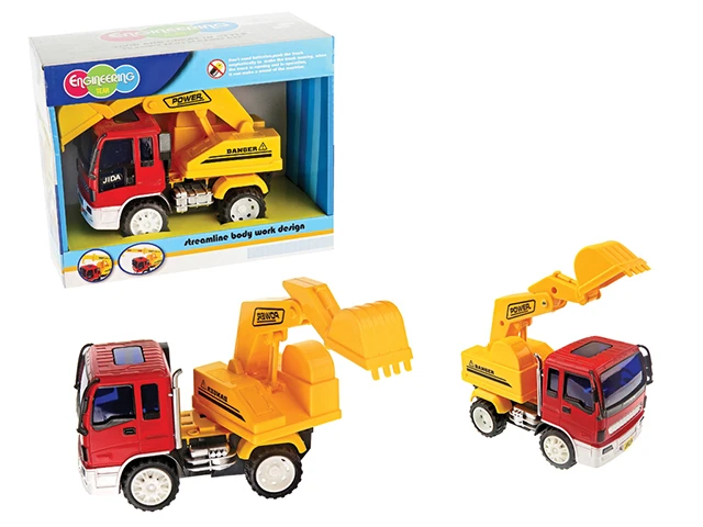 Kırmızı Kabinli Kepçeli Kamyon 21 cm