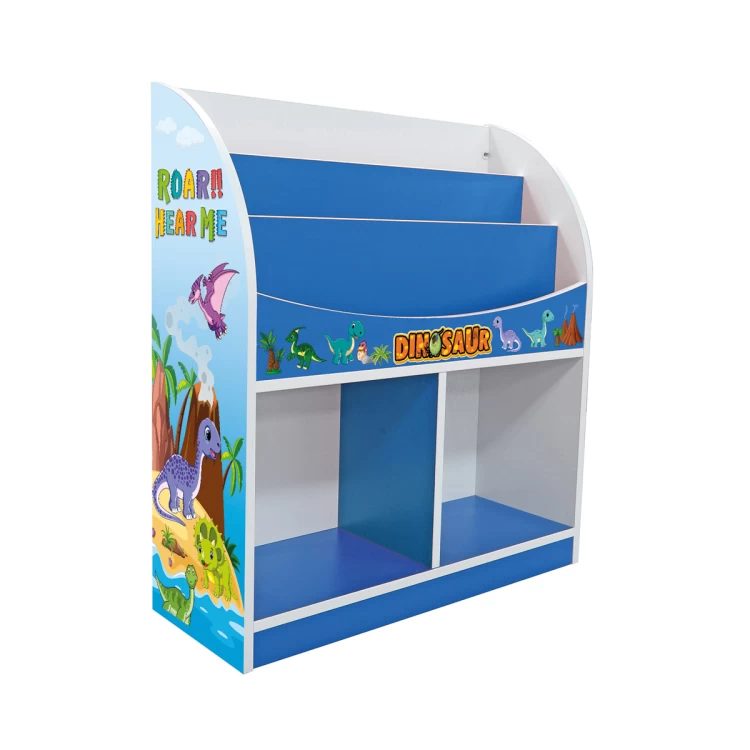 Anaokulu Ahşap Dinazor Desenli Kitaplık