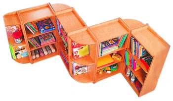 Dört Modüllü Renkli Kitaplık 75x35x105 cm
