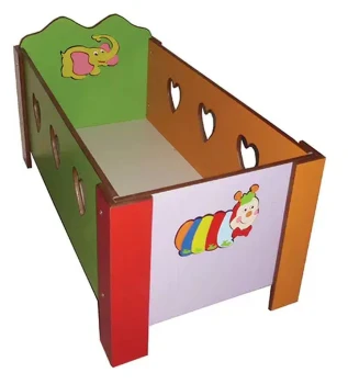 Figürlü Kapalı Ahşap Beşik 60x120 cm