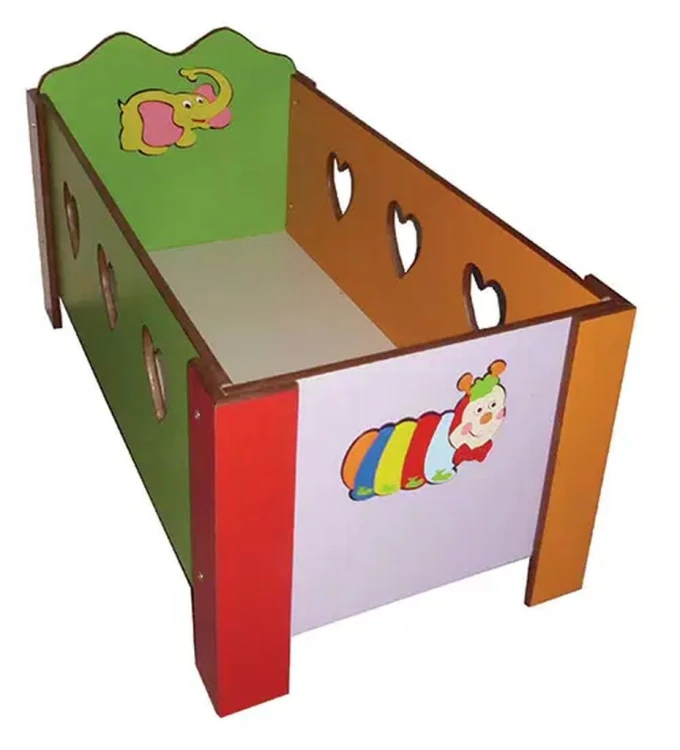 Figürlü Kapalı Ahşap Beşik 60x120 cm