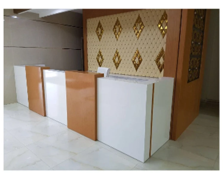 Ahşap ve Beyaz Panelli Uzun Banko 200x60x120 cm