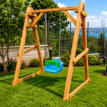 Ahşap Tekli Bebek Bahçe Salıncağı