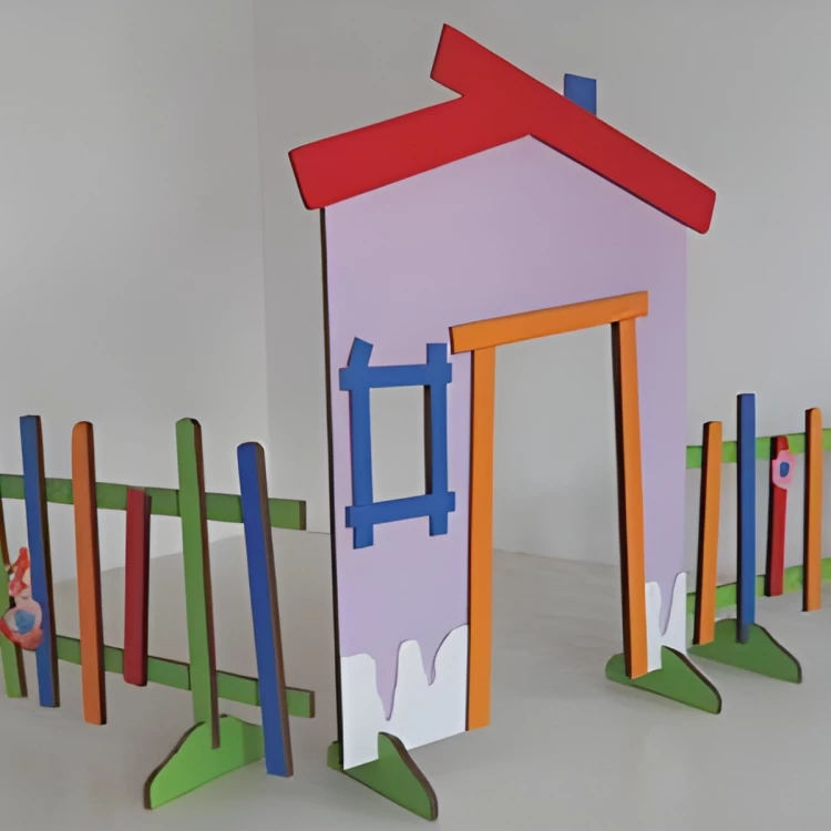 Şirin Bahçe Çiti Ev Şeklinde Kapılı Güvenli Oyun Alanı