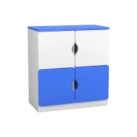 Anaokulu 4 Kapaklı Mavi Beyaz Öğrenci Dolabı