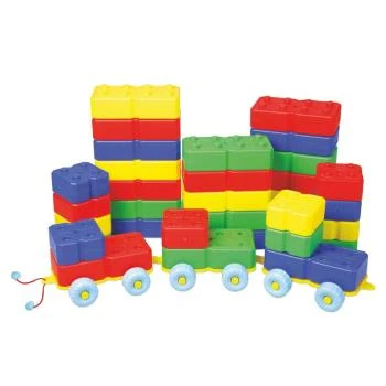 Anaokulu Plastik Arabalı Tuğla Blok 40 Parça (3+ Yaş)