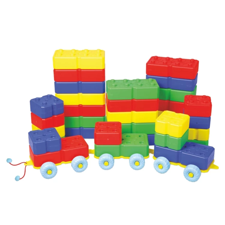 Anaokulu Plastik Arabalı Tuğla Blok 40 Parça (3+ Yaş)