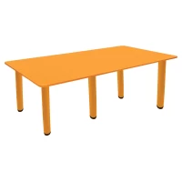 Ahşap 70X140 Turuncu Yemek Masası Metal Ayaklı